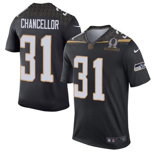 Men's Elite Kam Chancellor Nike Jersey Black - #31 Team Irvin 2016 Pro Bowl NFL Seattle Seahawks